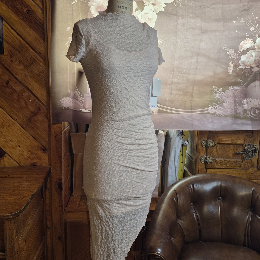 Madden Girl Cream Asymmetrical Dress - Picture 1 of 3